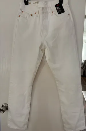 White Levi’s Jeans 501 High-Rise Denim thumbnail 1