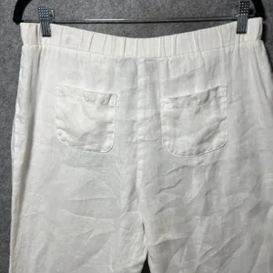 Style & Co White 100% Linen‎ Wide Leg Rhinestone Pants Size S Flawed thumbnail 9
