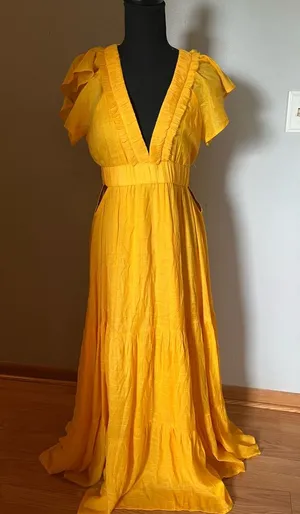 Pink Lily Bright yellow‎ long dress Medium thumbnail 1