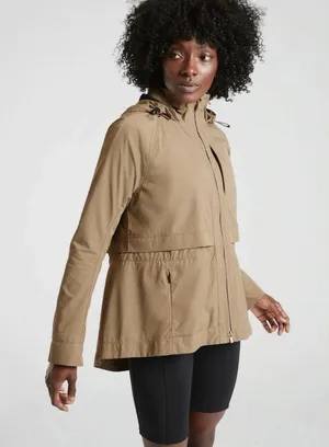 Athleta Open Road Shell Jacket XS Brownstone Beige Utility Water Repellent thumbnail 1