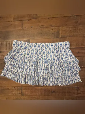 LUCKY IN LOVE Monterey Pleated Scallop Mini Skirt thumbnail 2