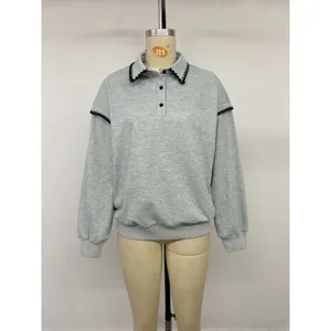 Polo Collar Dropped Shoulder Sweatshirt thumbnail 11