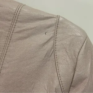 Free People Cool and Clean Faux Leather Moto Jacket 0 Pink Sand Biker Boho Chic thumbnail 10