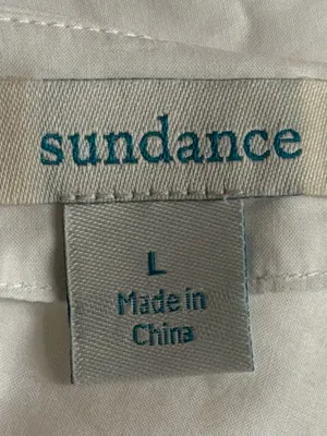 Sundance Avant Garde White Wrap Blouse Size L thumbnail 6