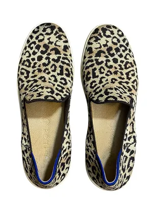 Rothy’s Leopard Animal Print Slip-On Sneakers - Beige/Black thumbnail 4