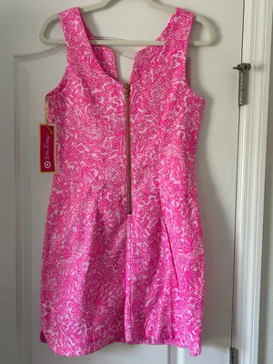 Lilly Pulitzer for Target “See Ya Later” Shift Dress Sleeveless Hot Pink Pattern thumbnail 6