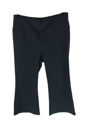 Halara Womens Black Cropped Pants XL Stretch Waist Boot Cut Back Pockets thumbnail 1
