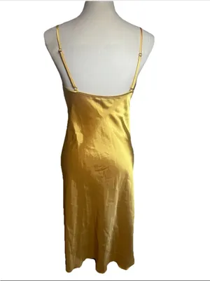 Vtg Bebe Slip Dress Womens S Midi Drape Neckline Satin 90s Grunge Y2K whimsy thumbnail 2