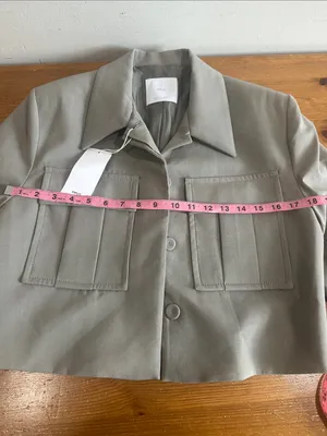 Mango Cropped Utility Jacket in Taupe Size M thumbnail 12
