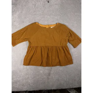 Anthropologie Maeve Women's S Maria Babydoll Button Back Corduroy Peplum Top thumbnail 2