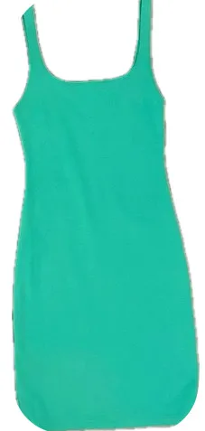 Zara green bodycon Tank Sleeveless back slit midi dress size M thumbnail 4