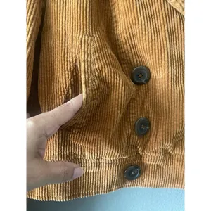 Free People Corduroy Jacket Relaxed Double Breasted Peacoat Golden Brown thumbnail 11