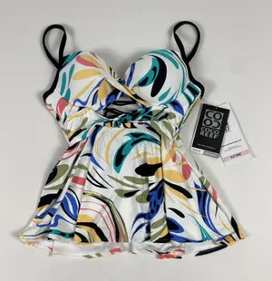 Coco Reef Tankini Top Womens‎ 32/34C White Icon Twist Underwire Swimwear thumbnail 1