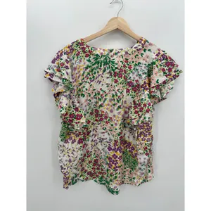 Maurices Floral Blouse Size L Spring‎ Office Career Lightweight Ruffle Feminine thumbnail 2