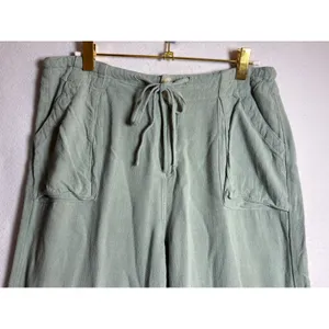 T&S by Thread & Supply Cargo Pants Sage Green Wide Leg XL Drawstring Waist thumbnail 5