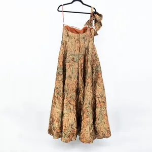 NEW Mac Duggal 11157 One Shoulder Bronze Gold Metallic Party Ball Gown Dress 12 thumbnail 4