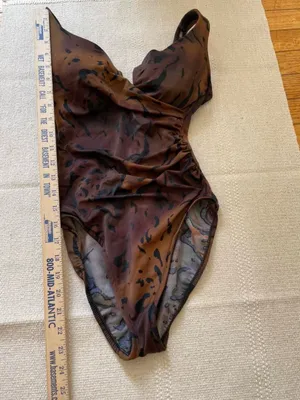 Miraclesuit One Piece Swimsuit Size 8 Ruched Underwire Vintage 90s High Cut thumbnail 7