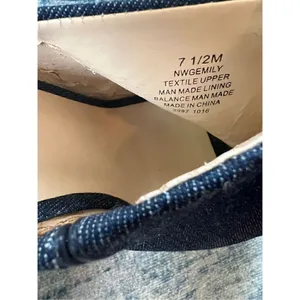 Nine West Blue Denim Gemily Block Heel Peep Toe Mules Size 7.5 thumbnail 7
