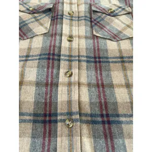 Vintage 70s P.S. Philip Scott Wool Blend Flannel Button Up Shirt Brown Plaid S thumbnail 9