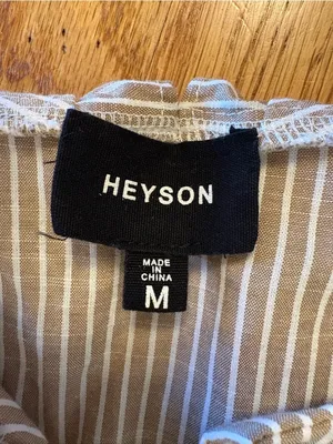 Heyson Dôen Inspired Stripe Babydoll Mini Dress Cottagecore Praire Collared |M thumbnail 2