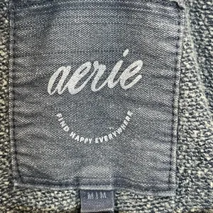 Aerie Womens M Sweatshirt Navy Checked‎ Out Graphic Pullover Crew Neck Oversized thumbnail 4