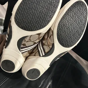 Women’s Coach Brown and Cream Sneakers Please see pics New but Peeling inside thumbnail 5