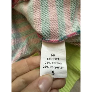 Trendy Queen Pink And Teal Striped Crew Neck Sweatshirt Women's Size S thumbnail 7