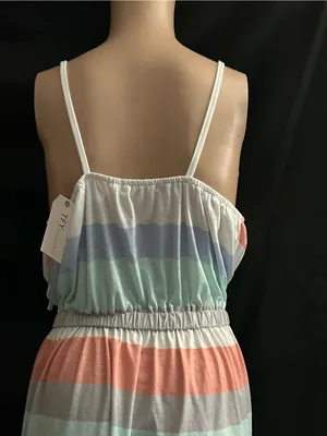TFY Collection Striped Pastel Spaghetti Strap Dress LG NWT thumbnail 9
