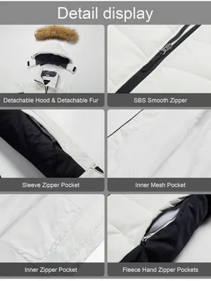 Women's Waterproof Insulated Faux Fur Winter Ski Puffer Jacket with Hood thumbnail 6
