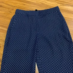 J. Crew Polka Dot Cropped Pants Womens‎ Size 10 Elastic Waist Career Casual Navy thumbnail 2