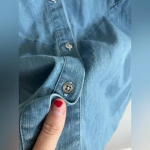 7 For All Mankind western Denim Short Sleeve Top thumbnail 4