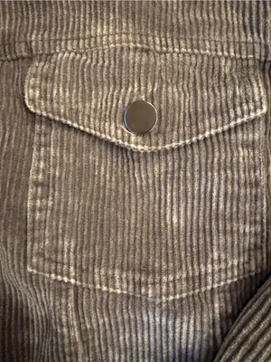 POL Gray Frayed Hem Corduroy Trucker Jacket Size Small EUC thumbnail 4