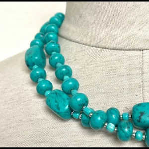Premier Designs double stranded turquoise necklace thumbnail 5