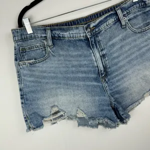Aerie Daydream Denim Shorts Sz XL Distressed Light Wash Stretch Jean Short thumbnail 6