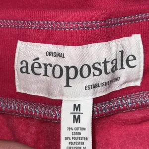 Y2K Aeropostale NY Low Rise Cropped Capri Sweatpants‎ Medium Baggy Pink Retro thumbnail 4