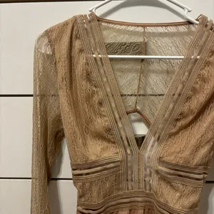 Lulu’s Casita Beige Sheer Lace Long Sleeve Bodysuit thumbnail 6