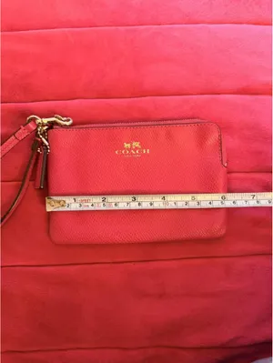 Hot Pink Leather Coach Wristlet thumbnail 4