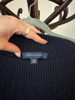 Vintage Tommy Hilfiger Boat Neck Navy Knit Sweater thumbnail 6