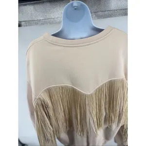 Levi's Pullover Sweatshirt Womens L Cream Fringe Classic Western Yoke Cowgirl thumbnail 9