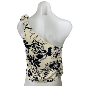 Abercrombie & Fitch Asymmetrical Scarf Floral One Shoulder Tank Blouse Top Sz XS thumbnail 4