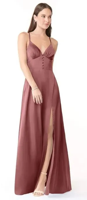 ✨AZAZIE MINA STRETCH SATIN LiGHT PINK DRESS✨ thumbnail 1