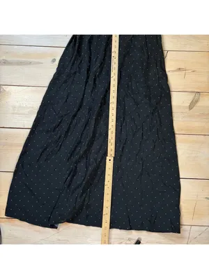 A New Day NWT Womens Long Sleeve Crepe Maxi A-Line Dress Black White Polka Dot S thumbnail 11