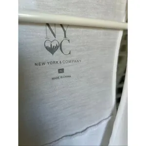 NWT NY&C Sleeveless Racerback Blouse Ivory XL Bling Heart Design Lightweight Su thumbnail 9