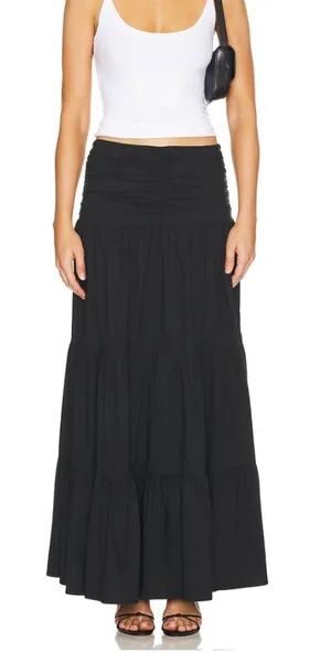 Rails Agatha Skirt Tiered Ruched Waistband Black Size XS thumbnail 1