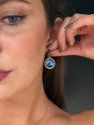 silver and blue spooky whimsical earrings #goth #festival #gorpcore #fairy #disney thumbnail 2