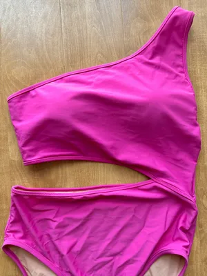 J. Crew Cutout One-Shoulder One-Piece Swimsuit, Fuchsia, Size Large thumbnail 5