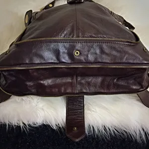 Unzip to expand! ACP High End Chocolate Brown Genuine‎ Leather Bag! thumbnail 8