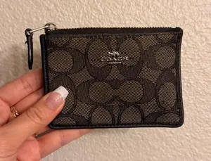 Coach Black and Brown Canvas Cardholder thumbnail 1