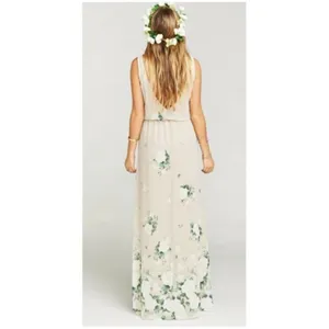 NWT Show Me Your MuMu floral maxi dress beige MEDIUM bohemian Bridesmaid prom thumbnail 7