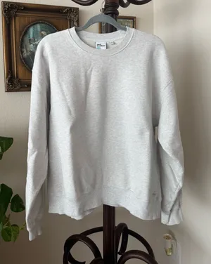 Aritzia Fleece Grey Crewneck Sweater thumbnail 1